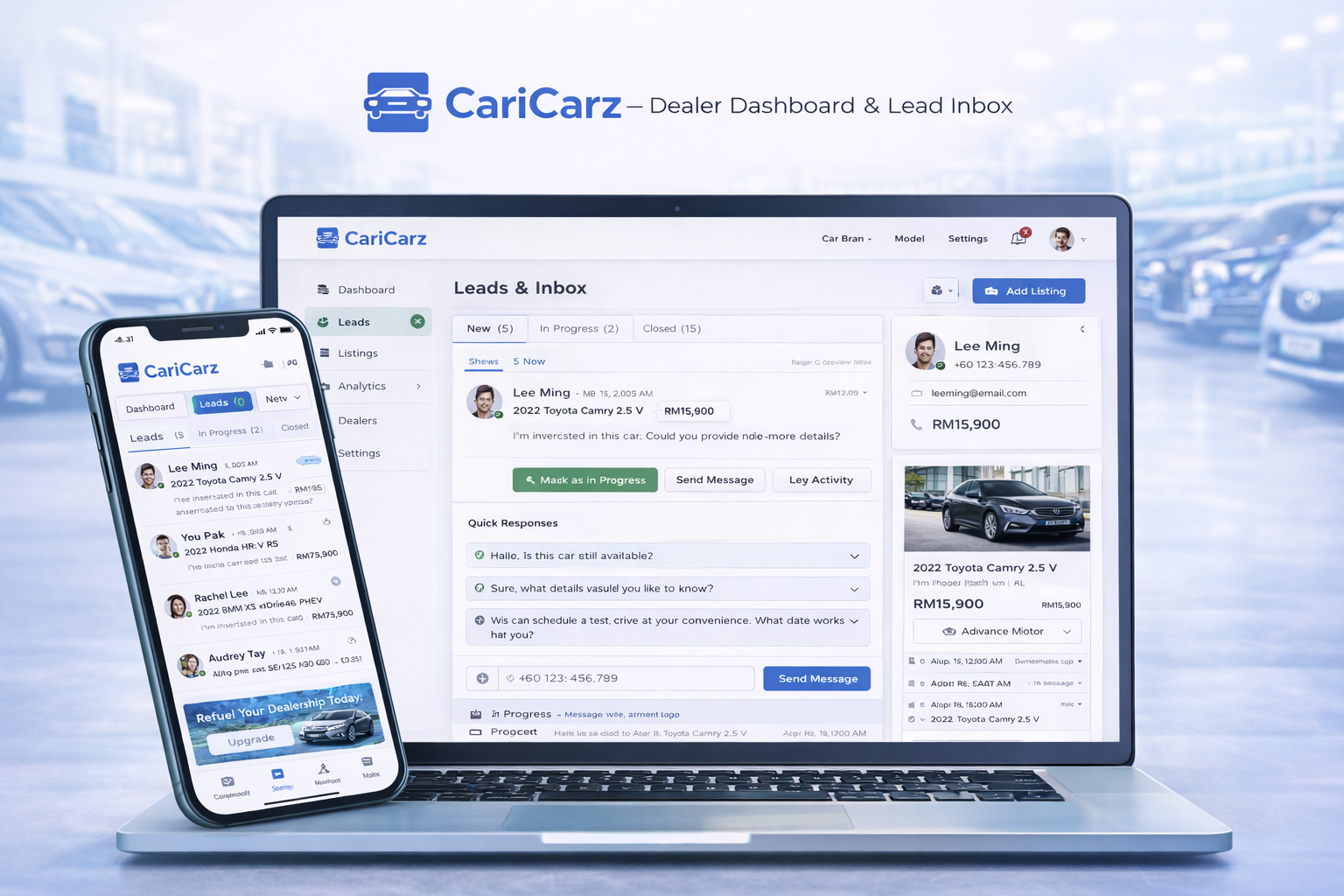 CariCarz — Dealer dashboard & lead inbox